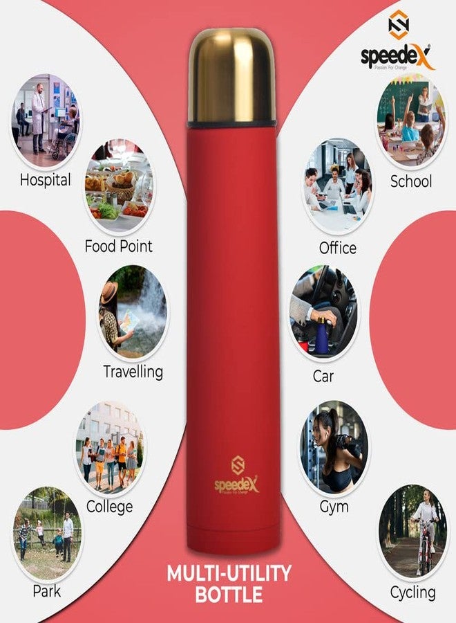 سبيديكس ترمس سبيدكس - 750 مل، معزول بتفريغ الهواء، مصنوع من الفولاذ المقاوم للصدأ، مناسب للأطفال والرجال والنساء - ترمس مثالي للمدرسة والمكتب والسفر، لحفظ المشروبات الساخنة والباردة - لون أحمر - Image 5